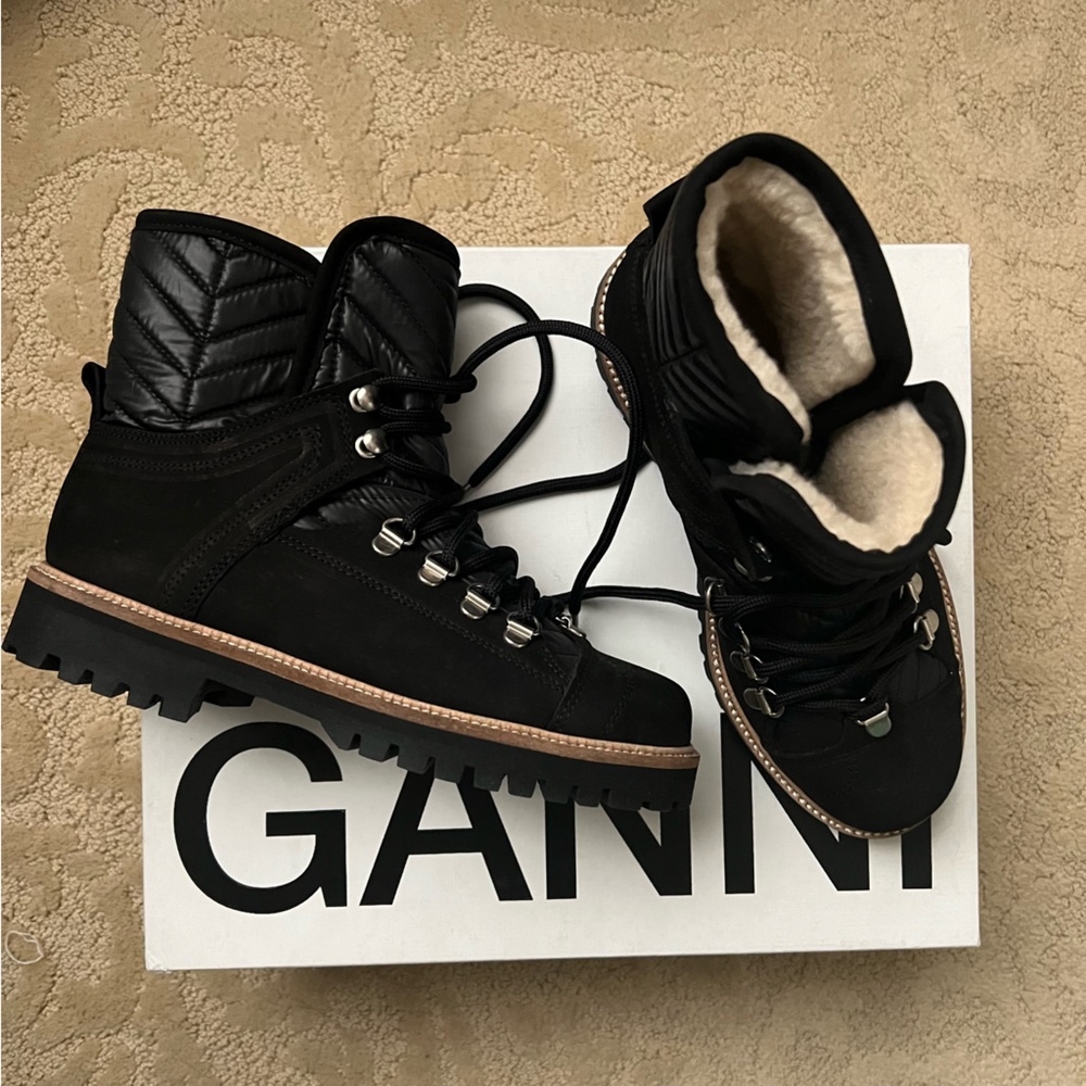 Ganni shearling lined boots